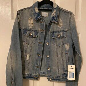 NWT CiSono Denim Collection Jacket Distressed Medium Wash Size S
